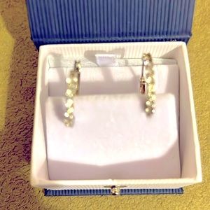 New Brilliant 3.00 ct White Sapphire Hoop Earrings 925 Sterling Silver